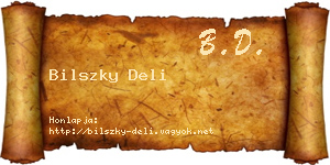 Bilszky Deli névjegykártya